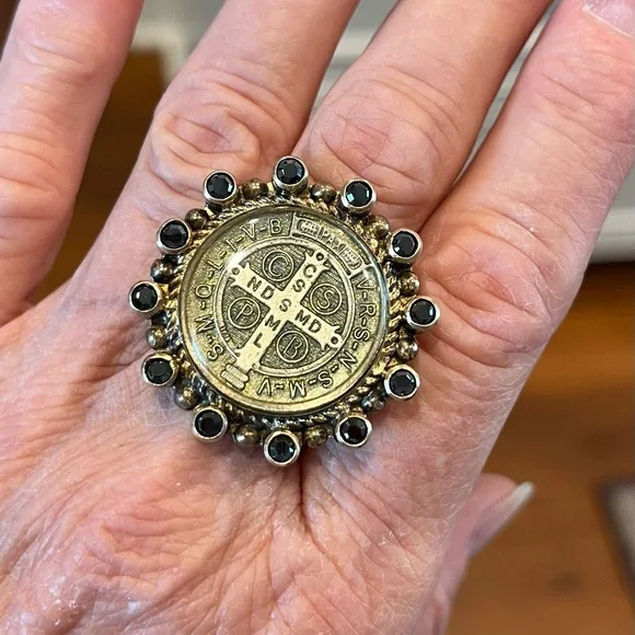 VIRGIN SAINTS & ANGELS VINTAGE SAN BENITO RING IN ROSE GOLD - Picture 10 of 11